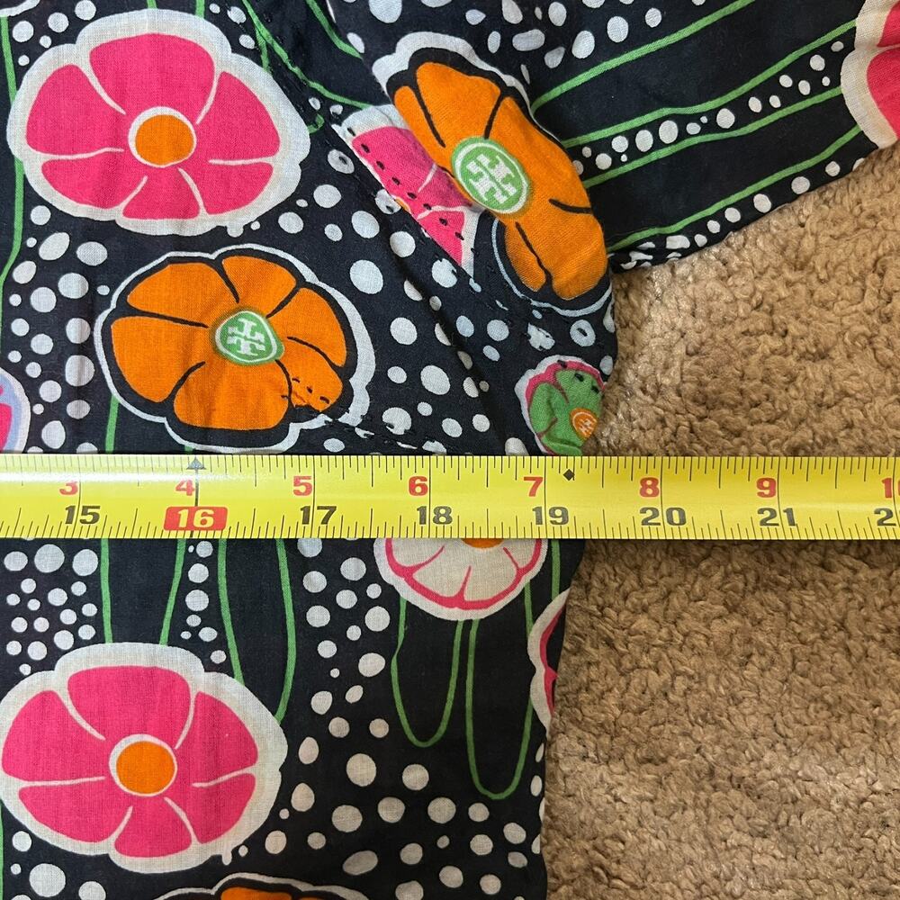 Tory Burch Multi-color Floral Tunic Top Artsy Groovy Boho Whimsical Maximalist - Picture 10 of 11